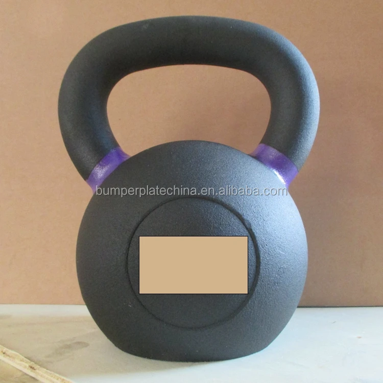 custom LOGO power coated kettlebell with colorful rings