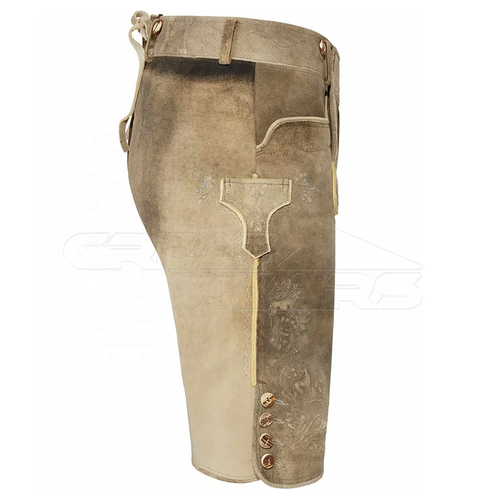 Adult Oktoberfest Costume Bavarian Men Uniform Lederhosen Shorts