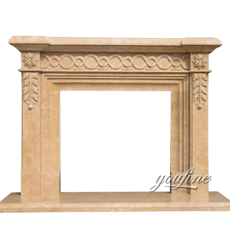 Exquisite Hand Carved Antique Marble Electric Fireplace