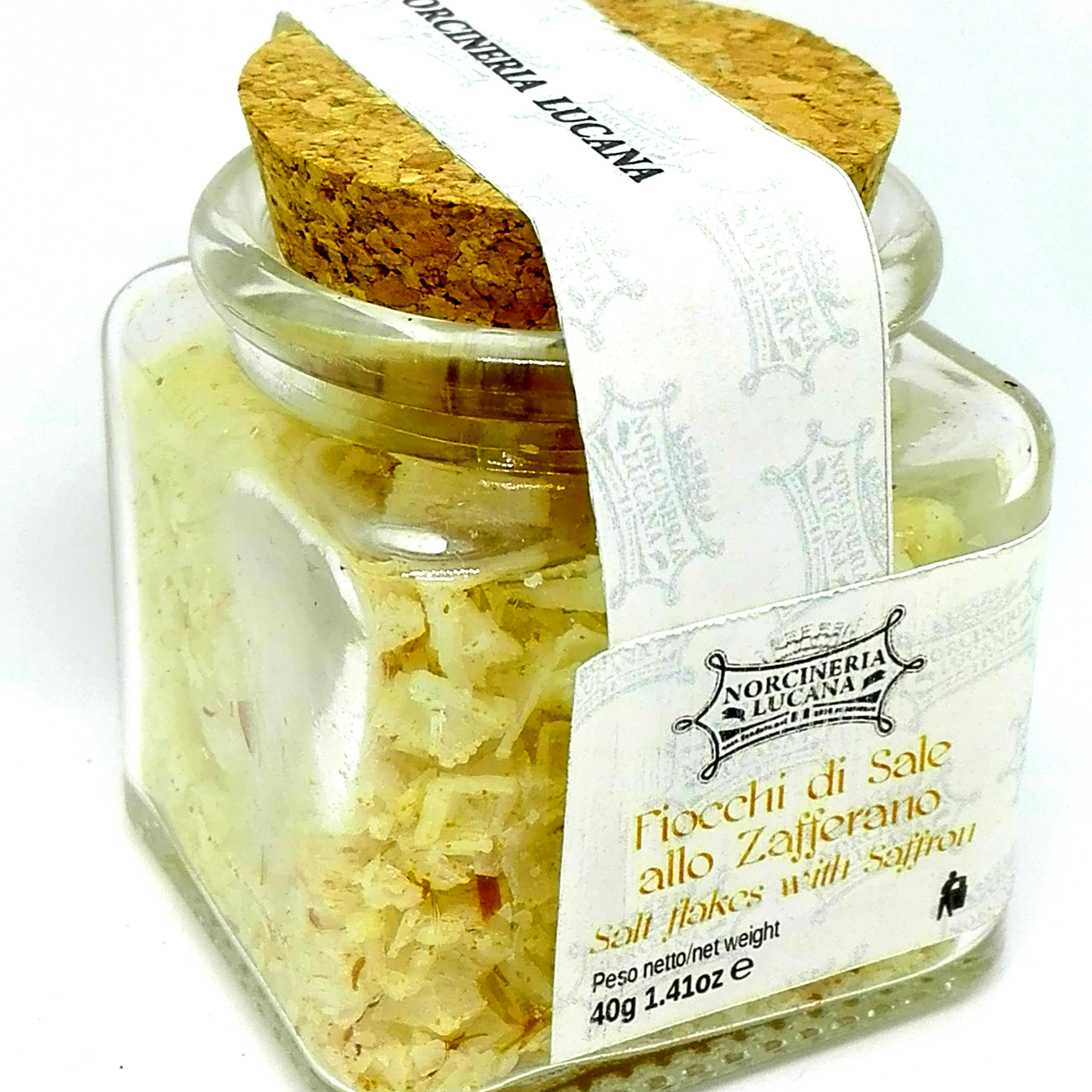 SAFFRON SALT in flakes sale allo zafferano handmade in jar 40g yellow