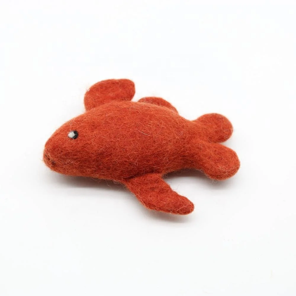 FCT-008 2 одноцветная рыба игрушка для кошек валяная квалифицированной и талантливой женщины-художника Непала из экологически чистой новозеландской шерсти