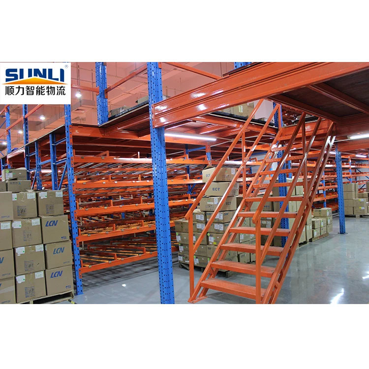 Универсальный стеллаж для склада с регулируемой высотой, напольный мезонин