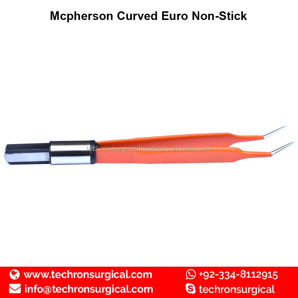 McPherson Angled Non-Stick Euro Type Electrosurgical Bipolar Forceps