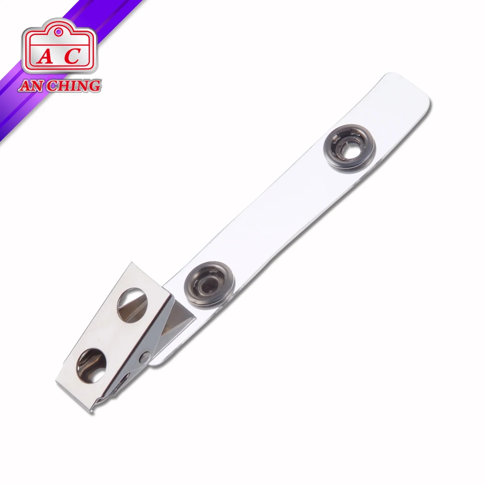 Alligator Plastic Badge Clip Holder w/ Safety Pin