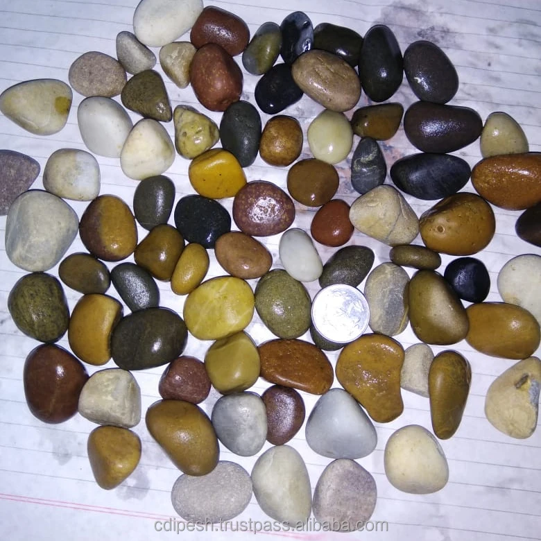 Indian high polished and normal polished decorative mix pebbles stones for garden dark color gravels landscaping project use