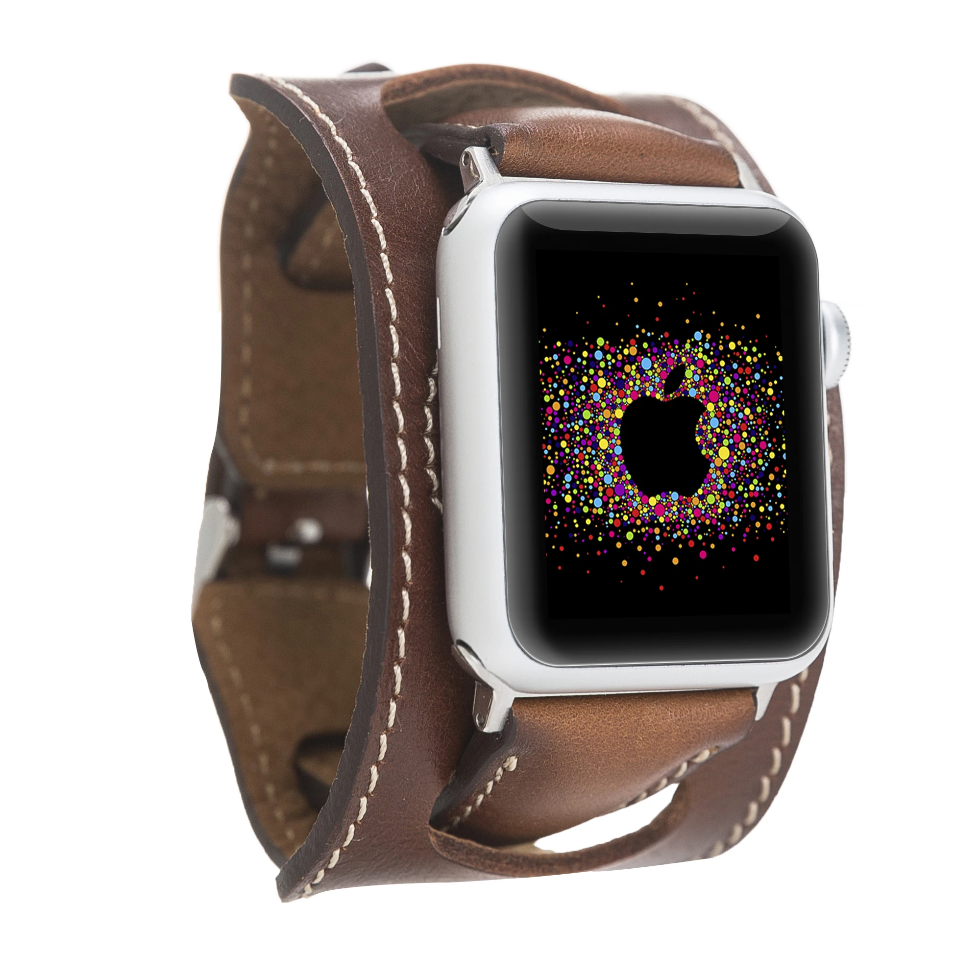 Bouletta 2019 New Genuine Leather Slim Cuff Brown Watch Band 38mm 40mm 42mm 44mm for Apple Watch Series 1 2 3 4