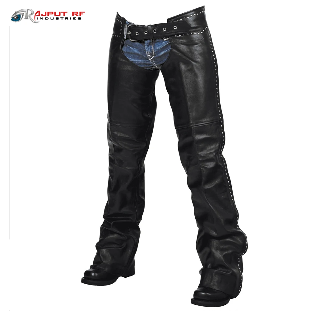 High Quality Motorbike Men Chaps Customized  durable Leather biker gear wholesale available all color
