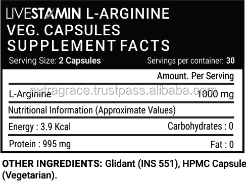 
L Arginine Capsules 500mg Erectile Dysfunction Pills Nitric Oxide Male Enhancement Sports Nutrition Supplement GMP ISO 