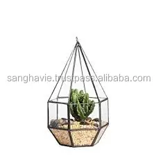 TERRARIUM HANGING POT TRIANGLE SHAPE HOME DECORATIVE FLOWER PLANT TERRARIUM FANCY DESIGN PLANT VASES