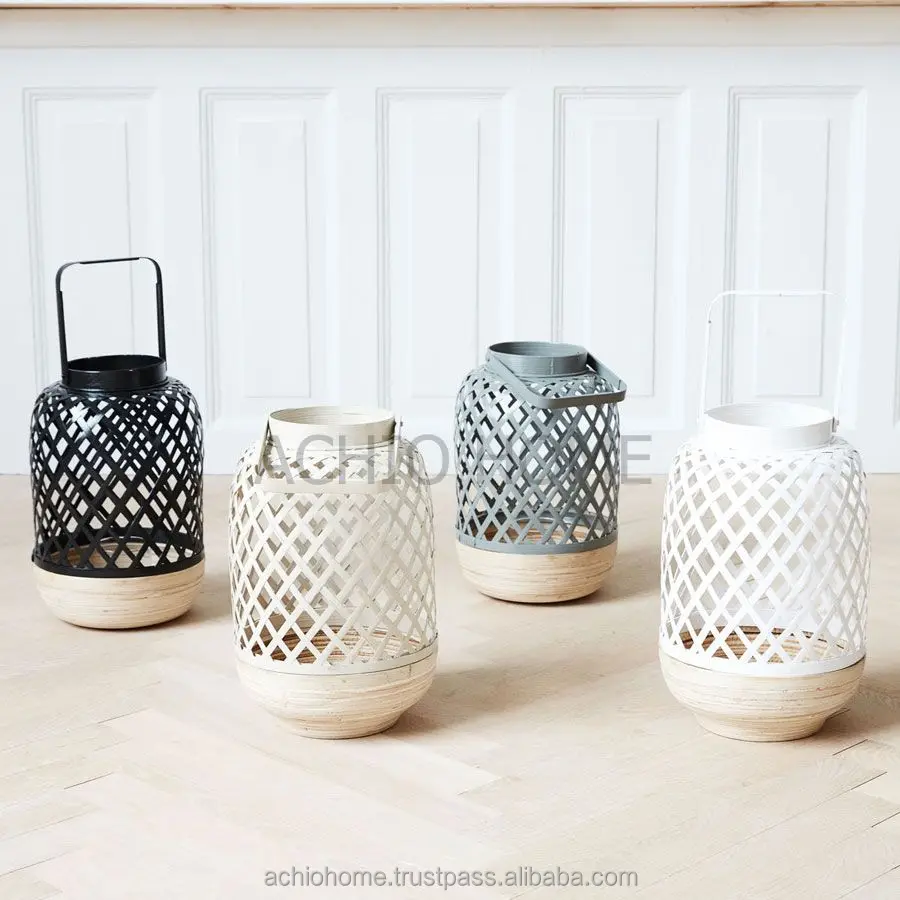 ACHIO Vietnam LT18 high quality nature bamboo and rattan candle lantern SGS, INTERTEK (skype: rock4h)