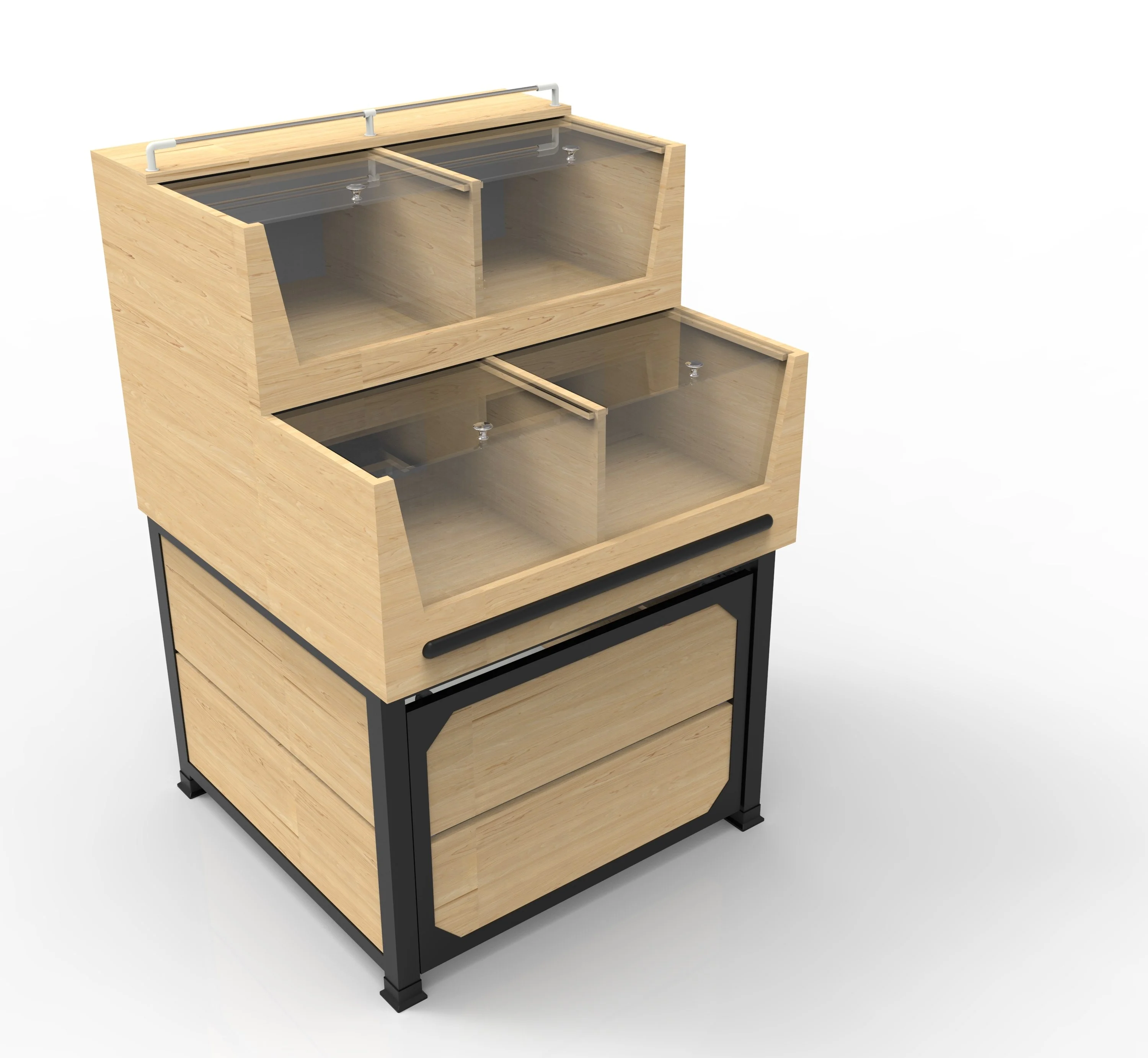 Bulk multi-function various styles snack wooden display shelves