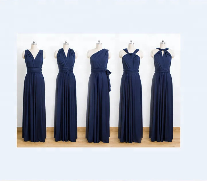 
Gorgeous Navy Blue Maxi Infinity Dress Convertible cheap prom dress Multiway Wrap Evening Dress 