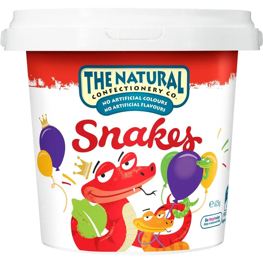 
 Естественный кондитерских изделий Co. Змеи Ванна 625g желейные конфеты Фруктового мороженого закуски  