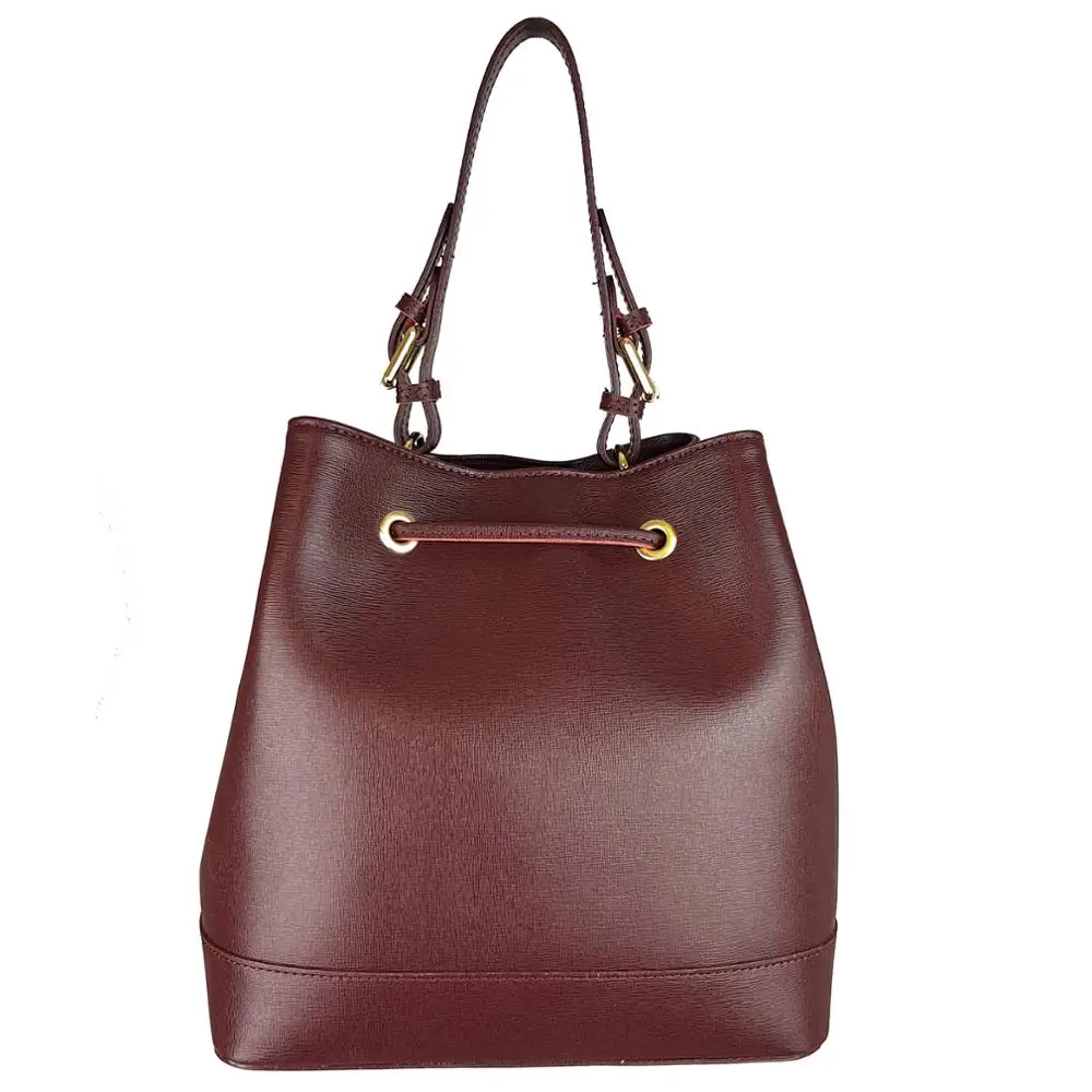 Italian Leather Handbag Shoulder bag Woman Genuine Leather Bag Made in Italy Bucket Hand Bag Saffiano