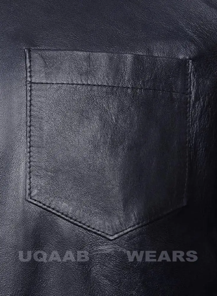 Men Leather Shirt Jacket  Military BLUFF GAY FULL SLEEVES LEATHER SHIRT FORMAL CASUAL Fashion LEATHER SHIRT OEM Wholesale