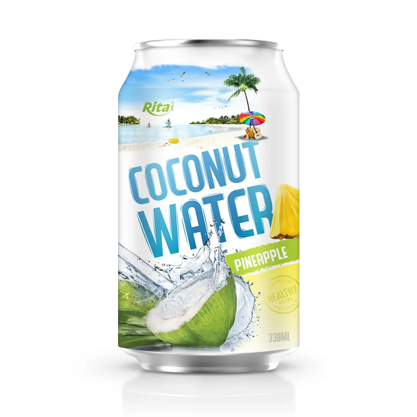 100% Fresh Coconut Water Factories Exporters 330ml Pure Free Sample Gluten Vietnam Product High