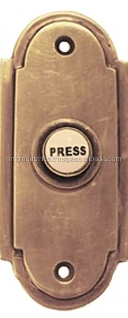 OMG Industries Brass Antique Door Bell Push Button