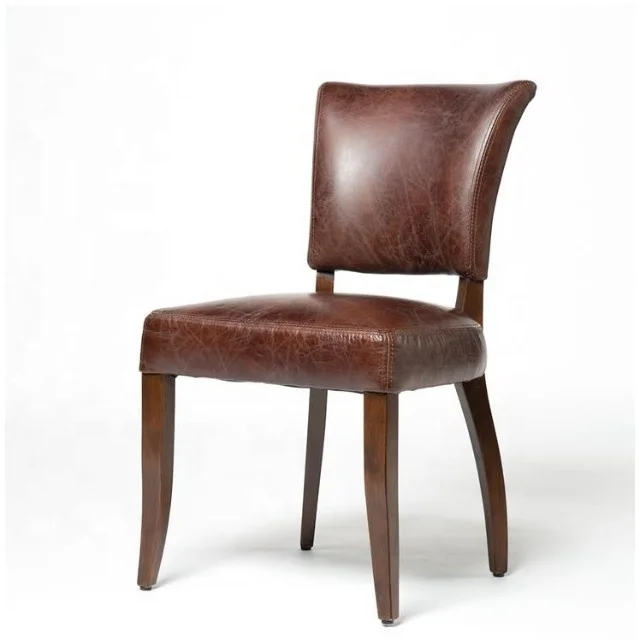 
Деревенская столовая Mimi Biker Tan кожаный обеденный стул 