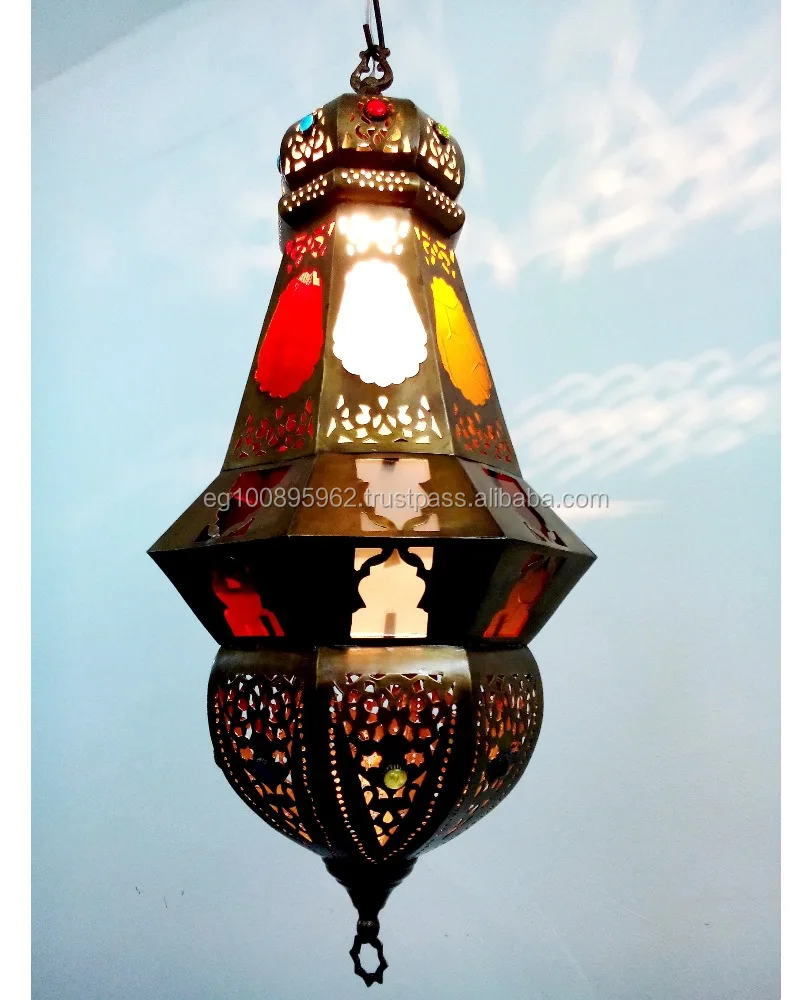 BR358 Modern Crystal Chandelier Vintage Reproduction Octagonal Moroccan/Egyptian Art Hanging Lamp Hotel Restaurant Metal