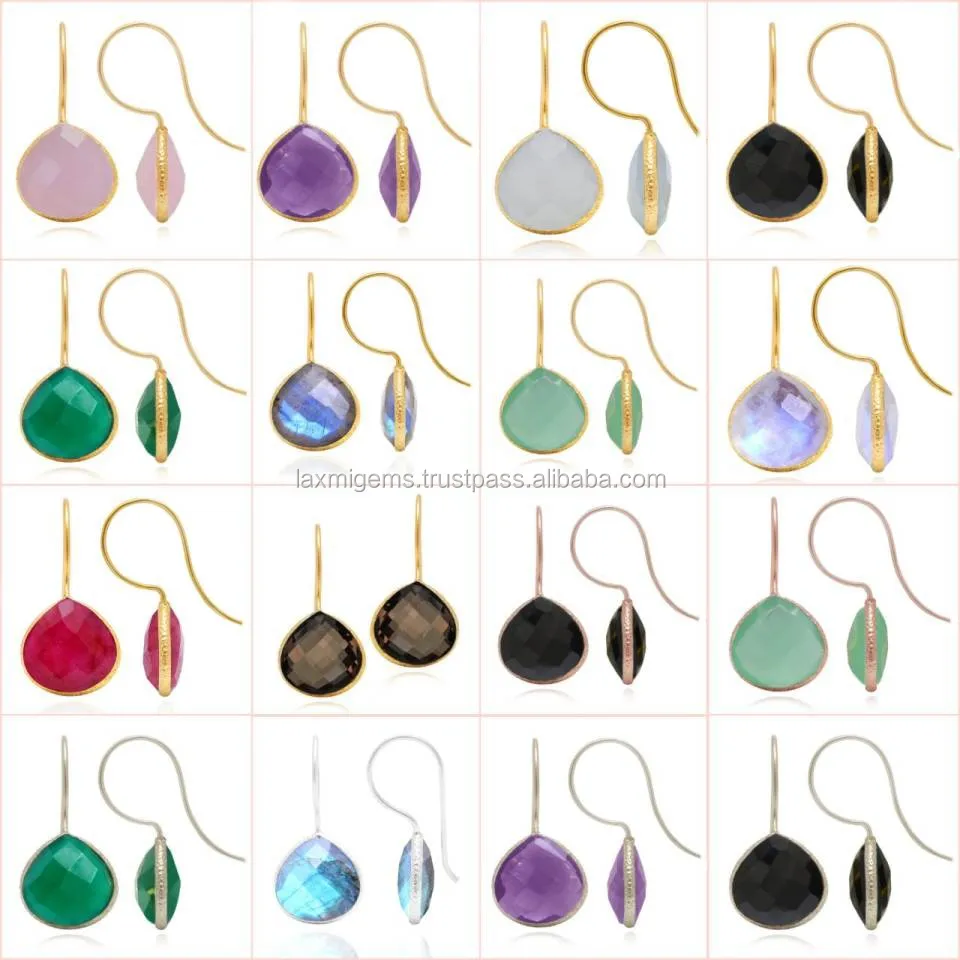 Граненые серьги-подвески рубина из серебра 925 пробы с золотым покрытием ювелирные изделия ручной работы