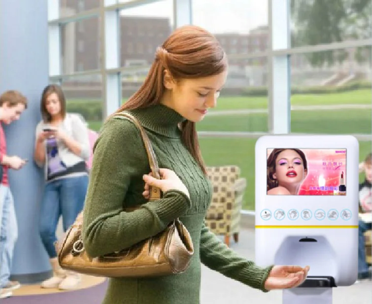 
Public place freestanding lcd screen advertising automatic wifi android ads hand sanitizer ads 