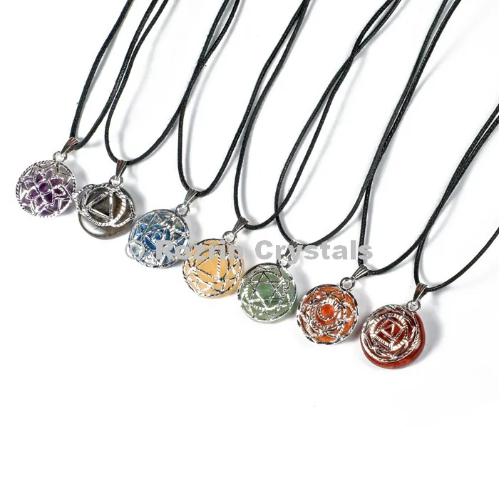 Chakra Disc symbol Set | Chakra  Pendant | Chakra metal pendant set