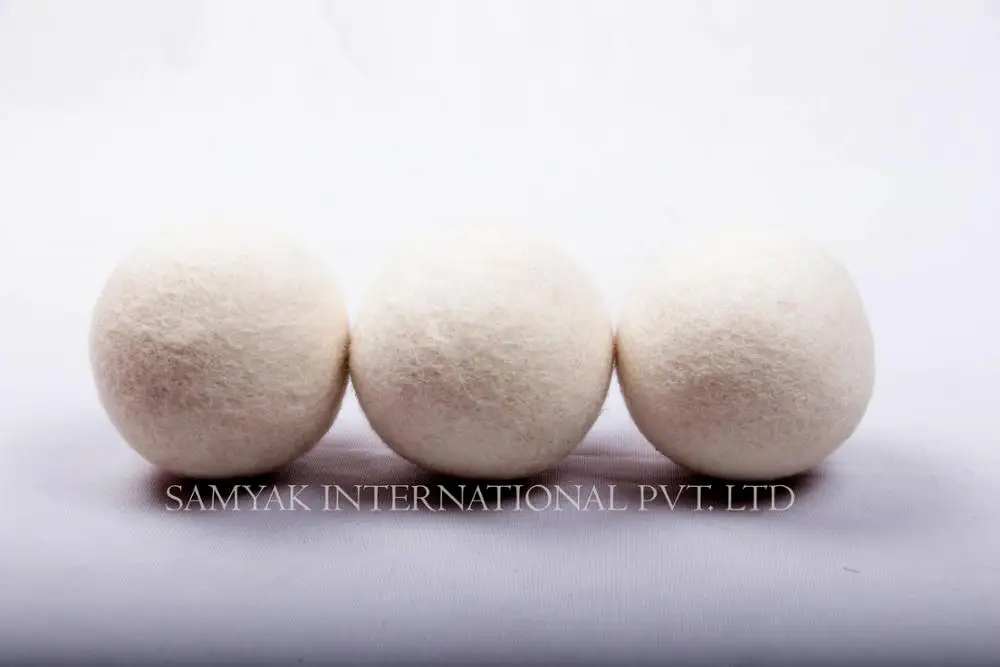 Top Selling Plain White Felt Laundry Dryer Balls Merino Wool washing balls customize packaging