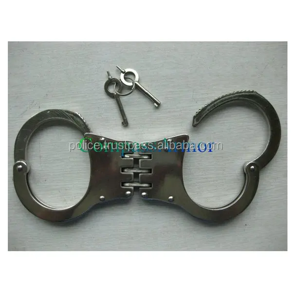 Military police double lock high-quality F-type carbon steel handcuffs