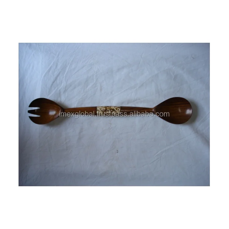 SALAD SERVER SET OF 2 PCS NATURAL WOOD