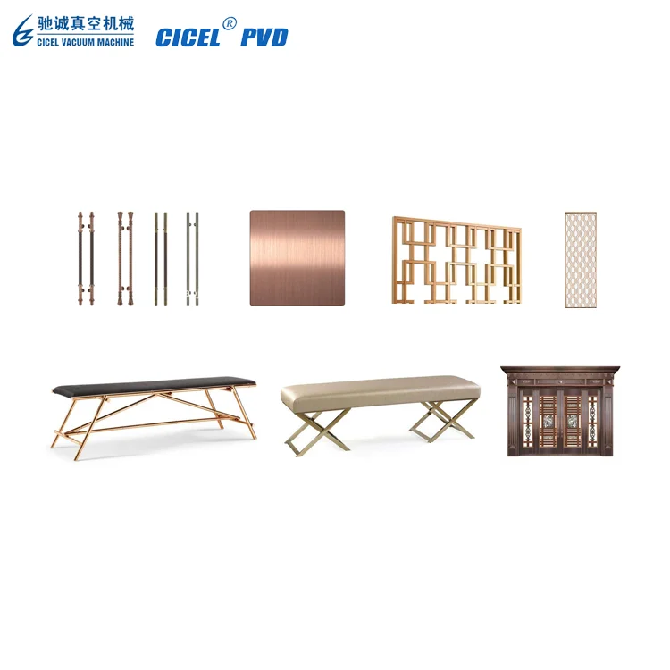 CICEL Stainless Steel Sheet Titanium Gold PVD Vacuum Magnetron Sputtering Coating Machine