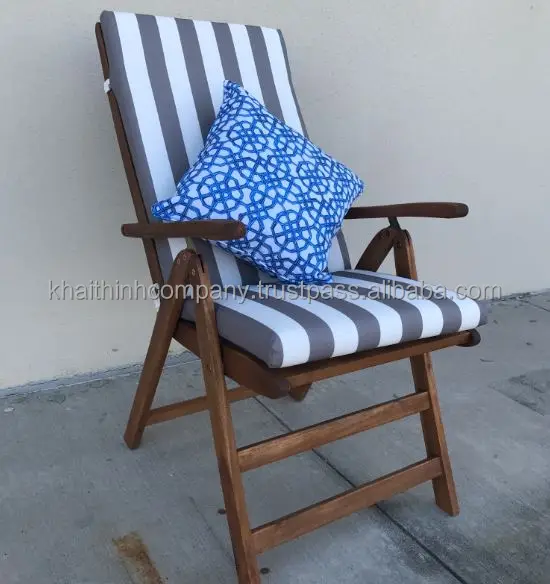 
FSC wood 5 positions chair with cushion 