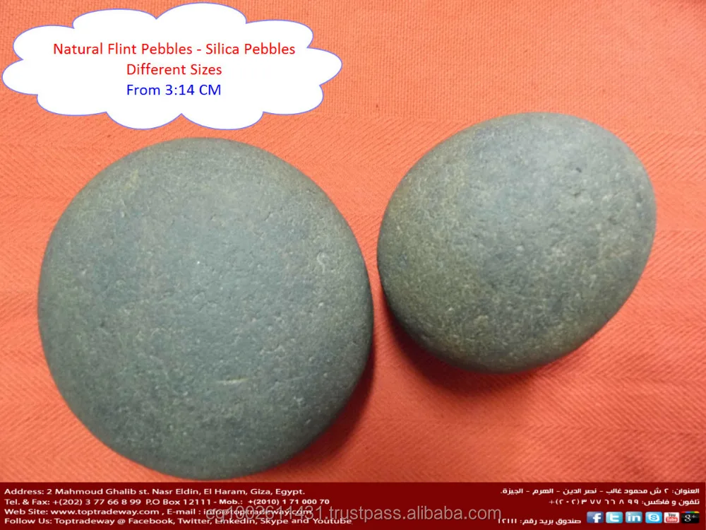 Шлифовальные шарики (кремниевые гальки как керамические шлифовальные материалы, SiO2>98.80%, твердость> 8, Размер 3:14 см)