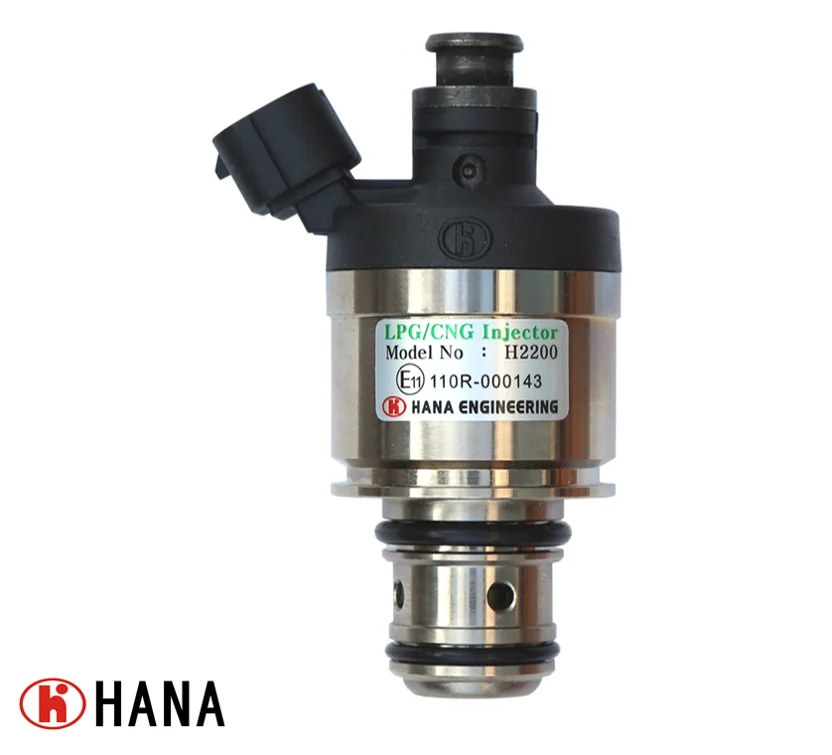 
High Quality HANA GAS Fuel CNG/LPG rail type injector for Heavy Duty Truck H2200 (AMP 282104-1 Connector) 