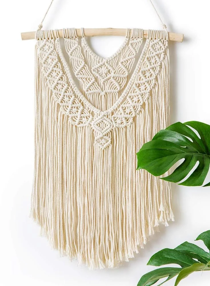 Handmade Natural Macrame  Wall Hanging made up of Natural 100% Organic Cotton Cords
