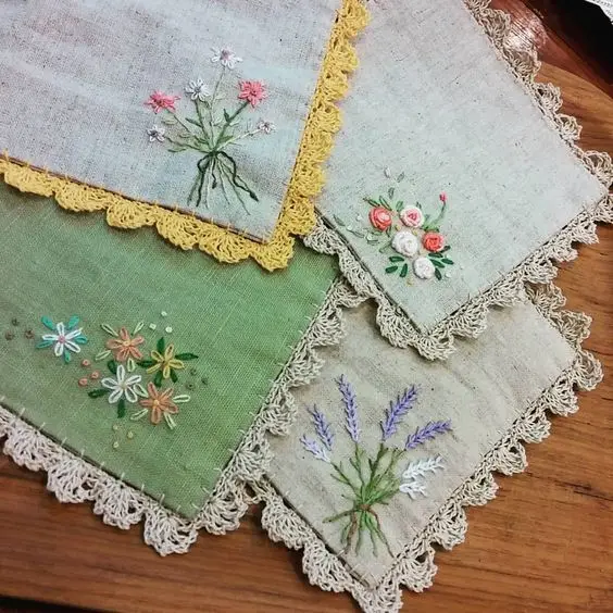 Factory wholesale bar counter table hand or machine embroidered napkin