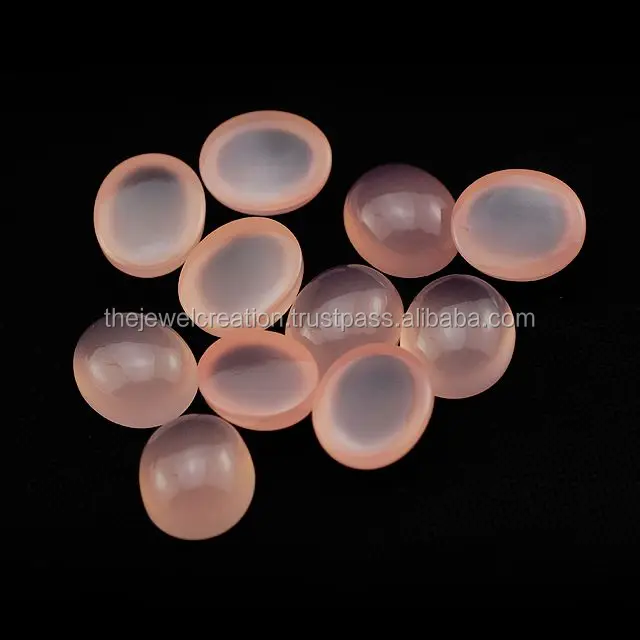 6mm 8mm Natural Pink Chalcedony Smooth Oval Calibrated Cabochon from Manufacturer Bulk Deal Wholesale Price Buy Online Sale Now