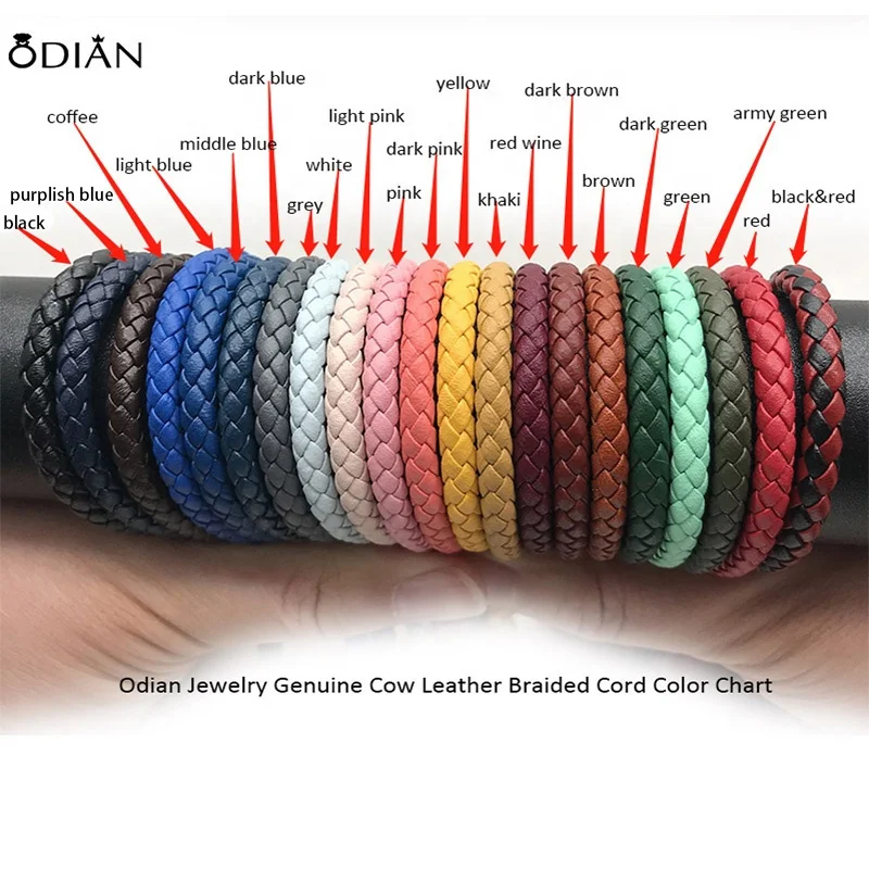 Odian Jewelry 5mm Diameter Italian Faux Suede Genuine Leather Cord Flat Round for Bracelet Making Wholesale