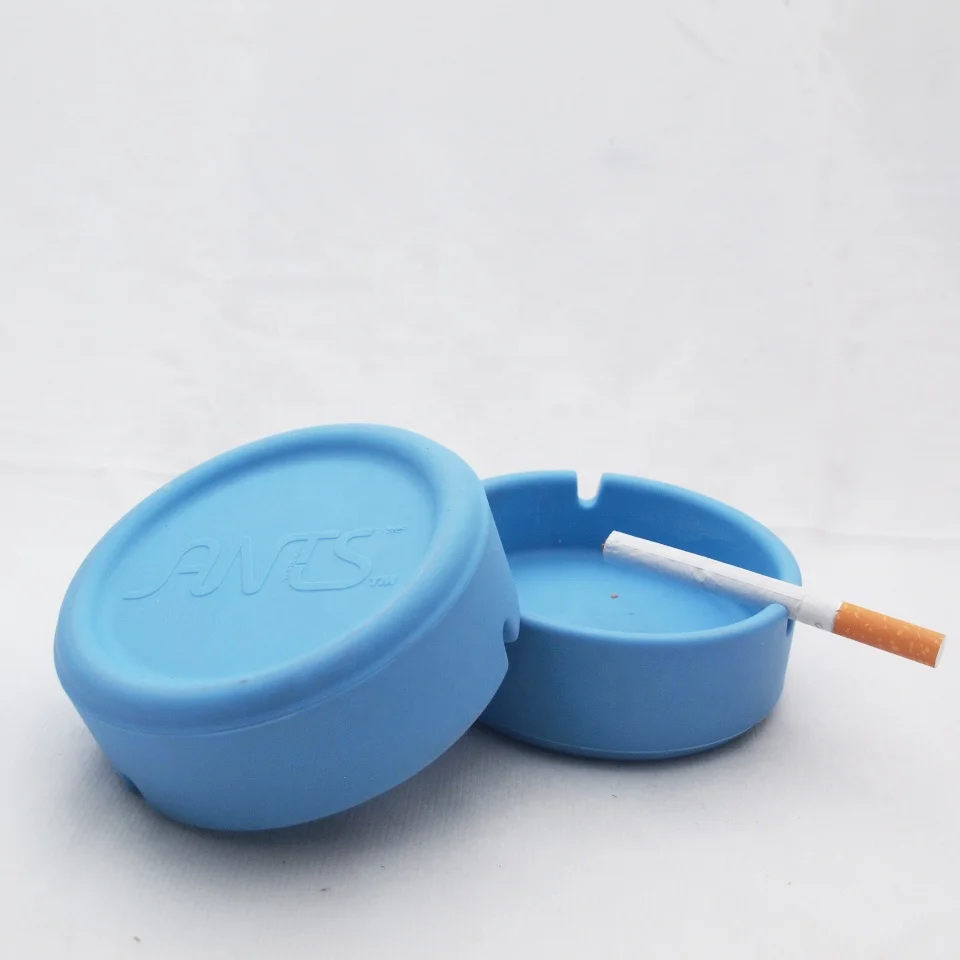 
High quality novelty colorful silicone round ashtray 