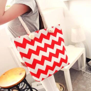 
Hot Selling Colorful Canvas Beach Bags Women Lady,handle Bag Cotton Canvas Striped 25cm Height Polyester Sh-n00102 Sinohood 