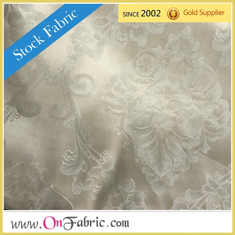 Fabric Stock Lot: Poly Jacquard fabric solid woven 280cm - use for curtain or wallcloth