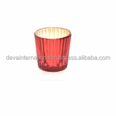 RED GLASS VOTIVE INDOOR HOME DECOR TEA LIGHT HOLDER STYLES DESIGN CANDLE HOLDER METAL CANDLE STAND