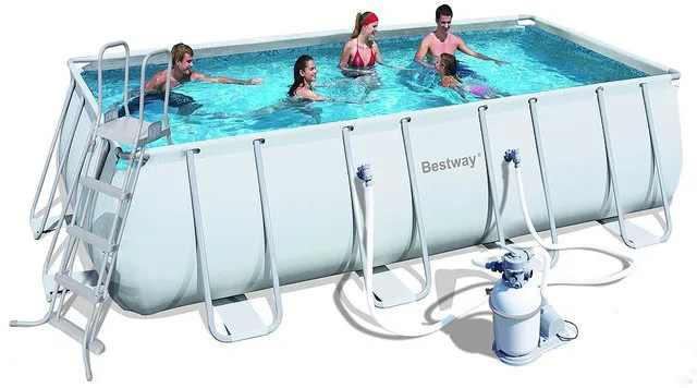 Bestway 56251 4 04 м x 2 01 1 прямоугольный метрический каркасный бассейн для семьи