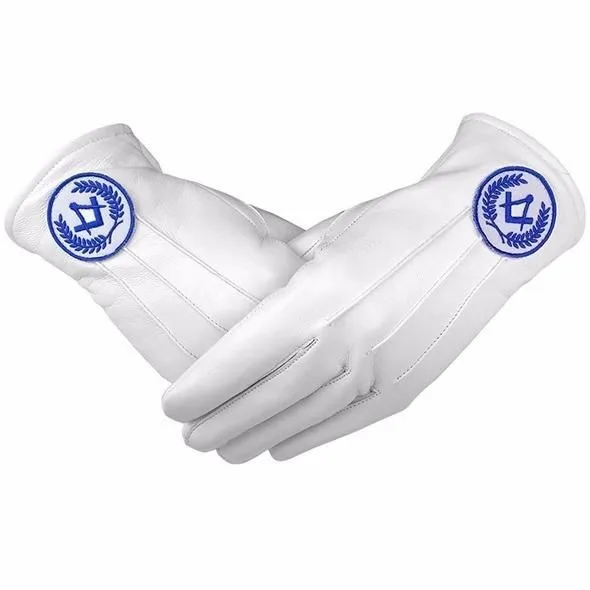 White leather Freemason Masonic Plain White Dress Gloves high quality leather masonic gloves