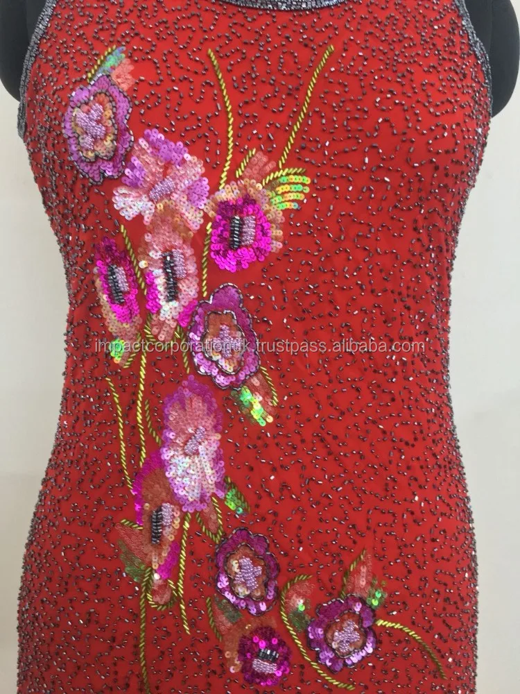 Latest Collection Hand Embroidered Evening Cocktail Party Dress Women Girls Sequins Decorated Long Dress Short Christmas Wear