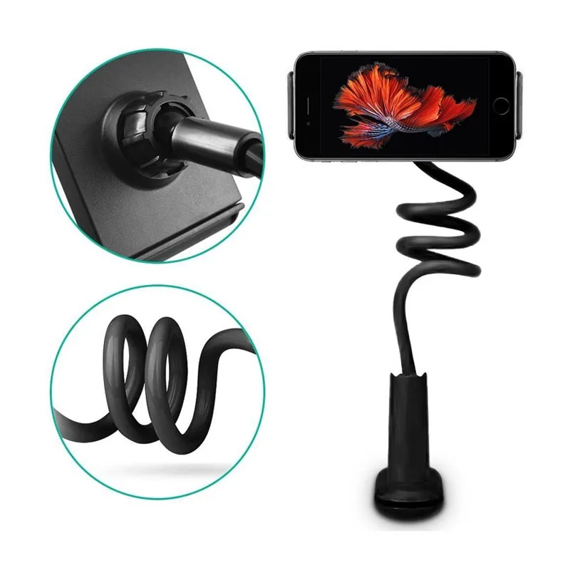 Multifunctional 360 degree flexible lazy bed goose neck phone holder cradle bracket 4 to 11.5 inch tablet pc mounting for iphone