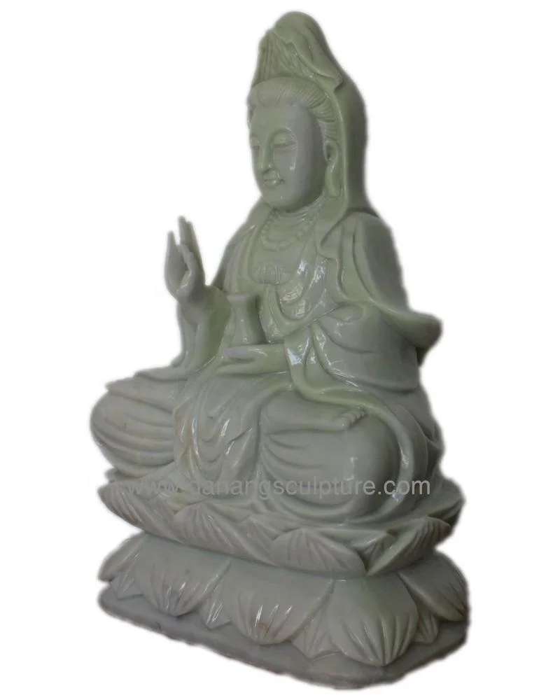 Natural marble hand carved guanyin buddha statue guan yin buddha marble statue stone buddha statue attracts fortune