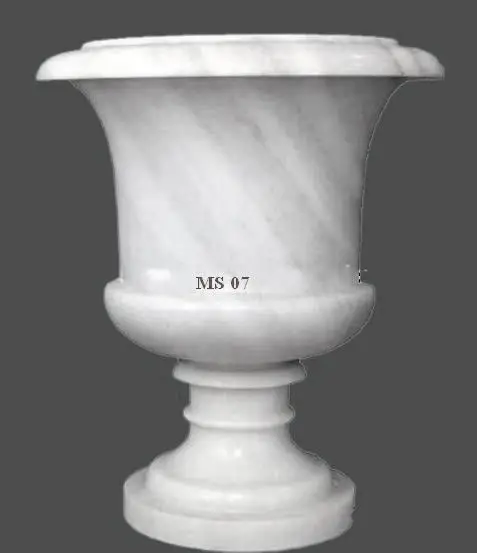 Custom Hand Carved Stone Outdoor Flower Pot Vase With Angels Statues DSF-LH06