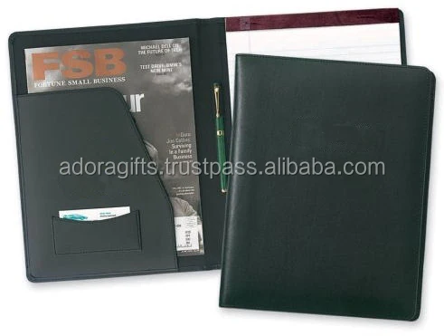 Pu leather folder portfolio with calculator holder / eco-friendly file folder style portfolio / hanging file folder bag