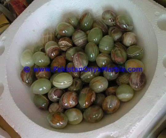 Pakistan Polished Multi Green Onyx Egg Handicrafts Marble Stone Carved Decoration for Home for Love Style