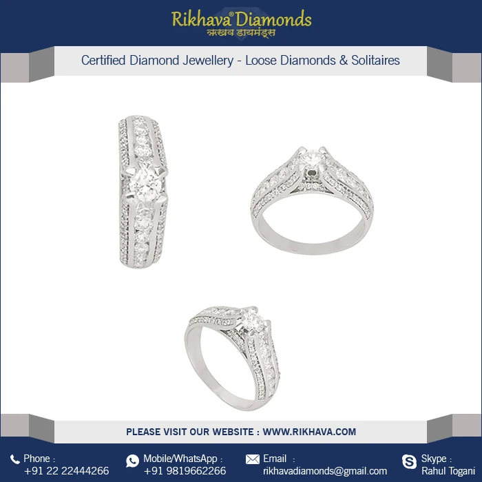 Wedding Engagement Ring Set Couple Eternity Forever Love Finger Ring Fine Jewelry Natural Diamond White gold